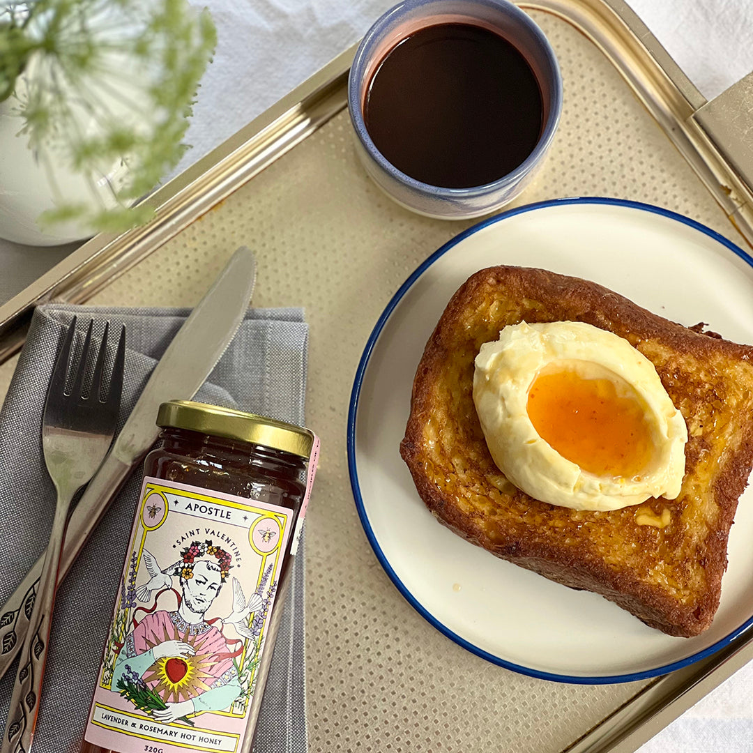 Hot Honey French Toast with Saint Valentine – Apostle