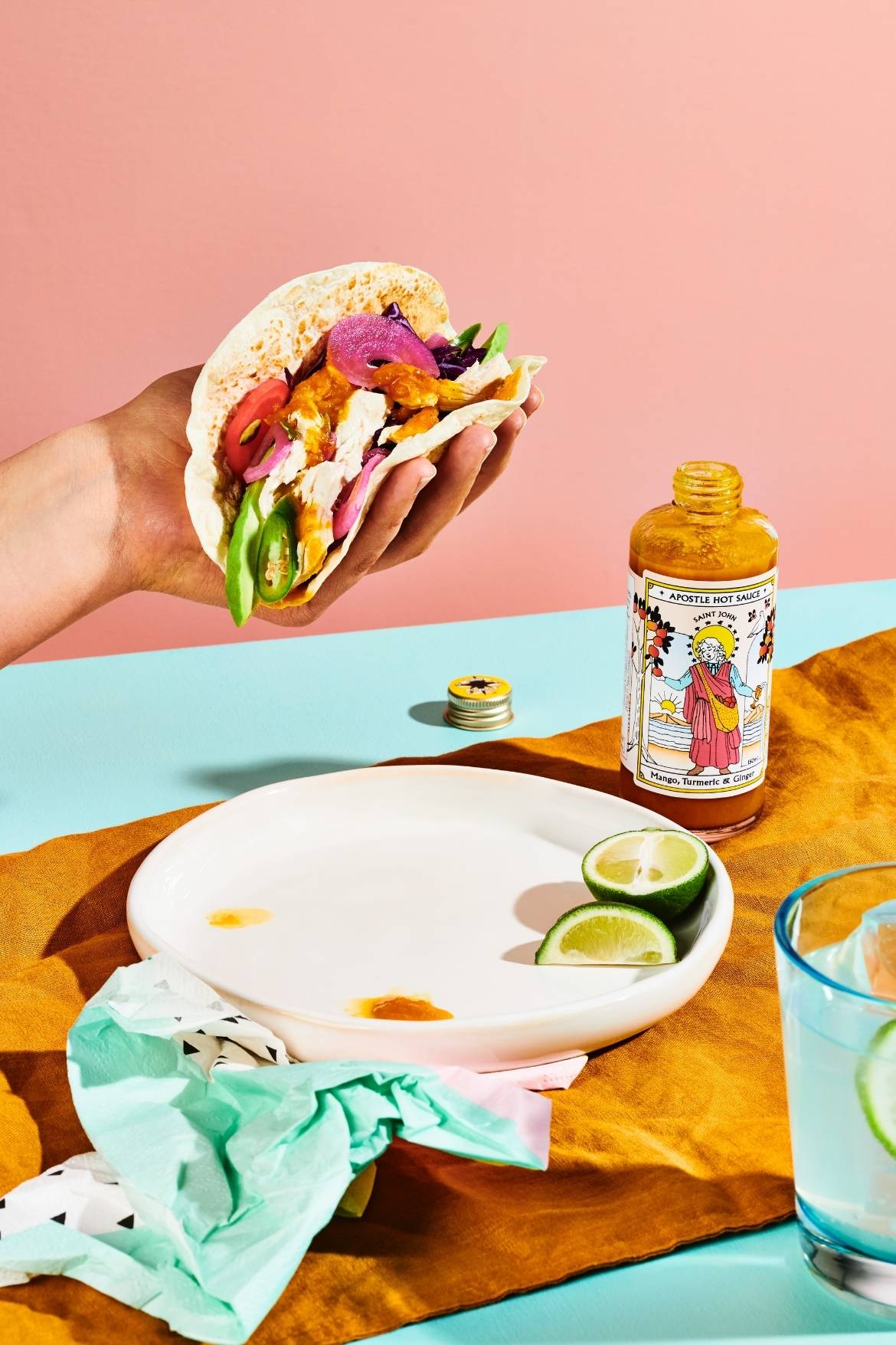 Tacos with Mango Hot Sauce