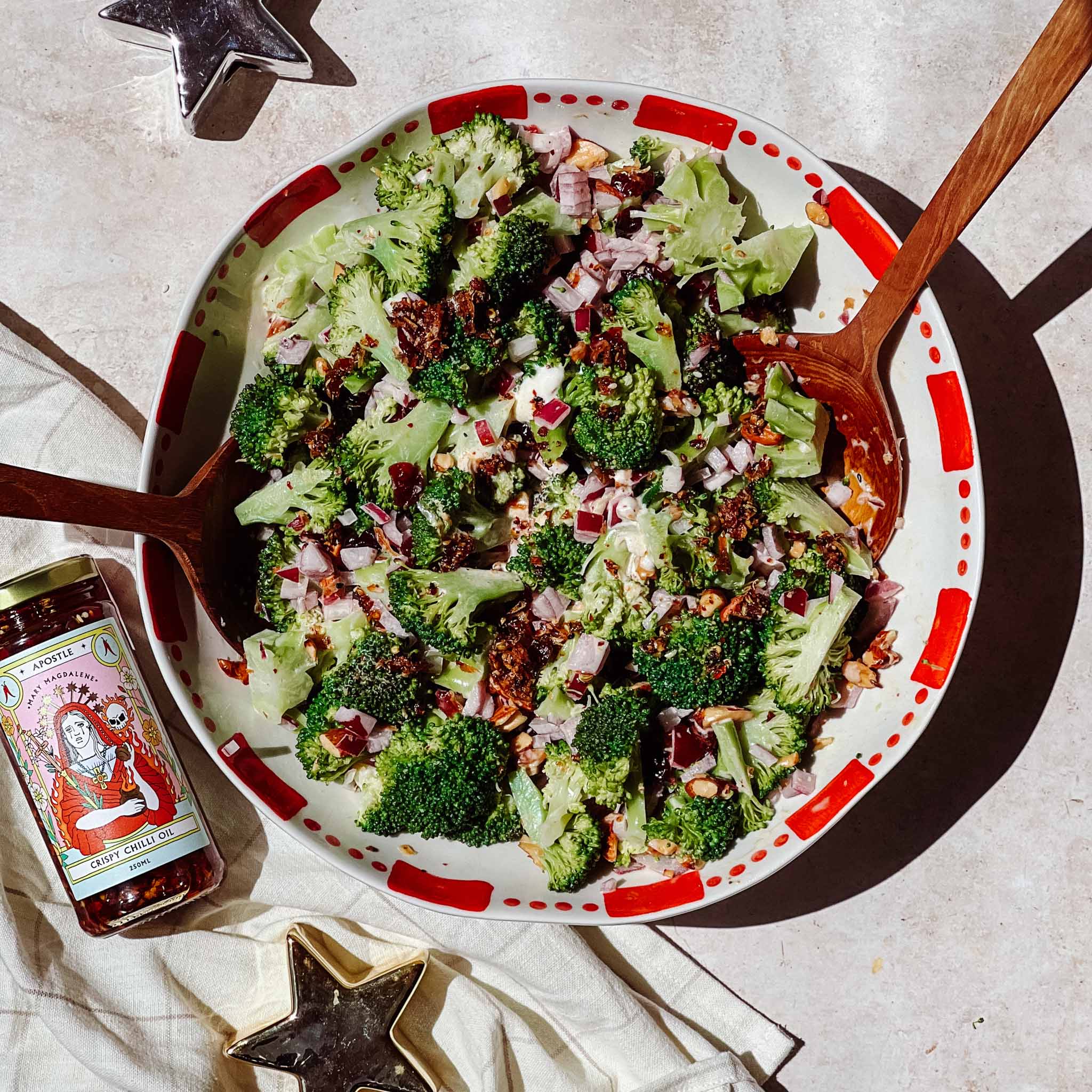 Broccoli & Cranberry Salad and Chilli Mayo Dressing with Mary Magdalene