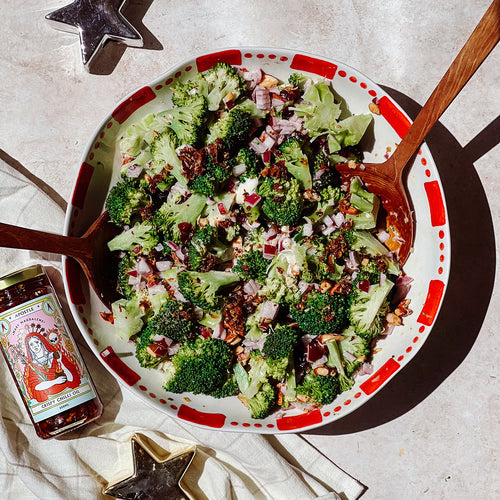 Broccoli & Cranberry Salad and Chilli Mayo Dressing with Mary Magdalene