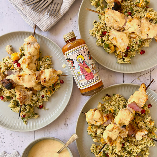 BBQ Fish Skewers and Herby Couscous with Saint John