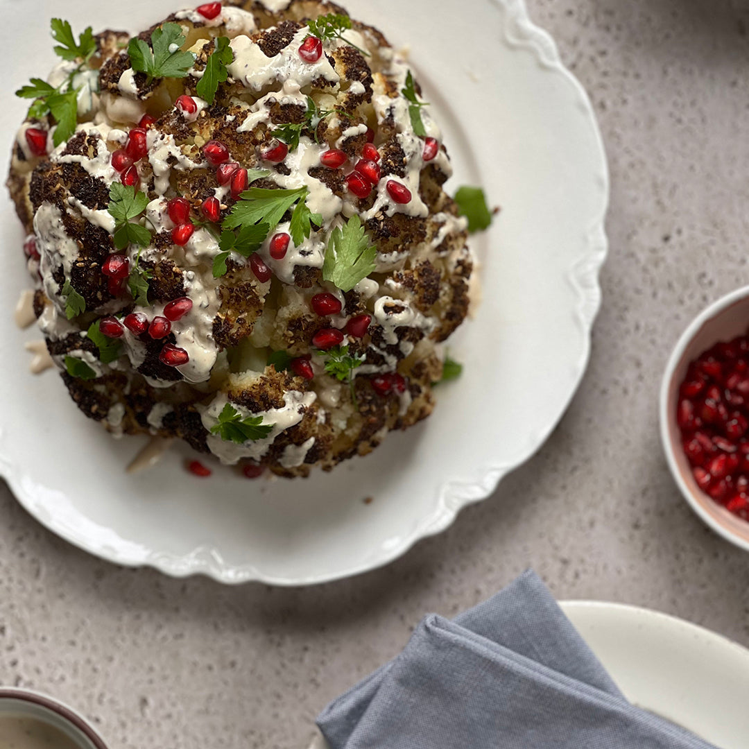 Whole Baked Cauliflower with Kawakawa & Feijoa Za’atar