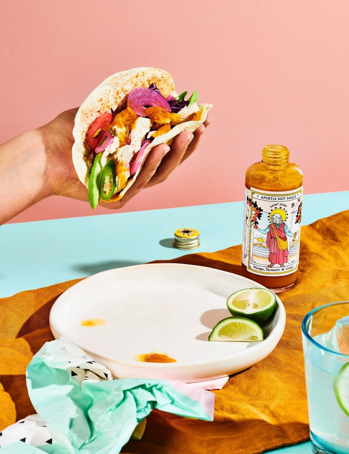 Tacos with Mango Hot Sauce 
